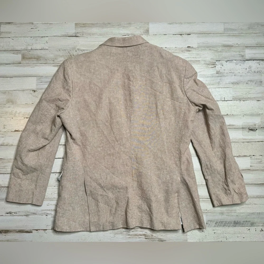 Stafford Mens Linen Blend Sport Coat Classic Fit Blazer Beige Mens 42R - Picture 6 of 12